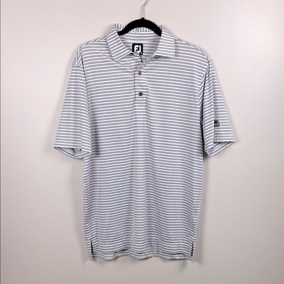 FootJoy Men's Purple Striped Polo Shirt size medium - Picture 1 of 8